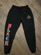 Black Pyramid Jogger World Famous Embroidered Logo Pants Mens Yellow/purp picture