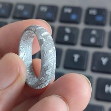 Muonionalusta meteorite ring Meteor Wedding Ring size:7.5 picture