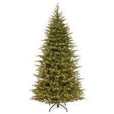 GREEN - NATIONAL TREE COMPANY PRE-LIT 'FEEL REAL' ARTIFICIAL SLIM CHRISTMAS picture