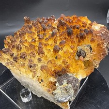 3.5 Lb Natural Quartz W/ Limonite and Pyrite!Amazing Color! A+Specimen!Minerals! picture
