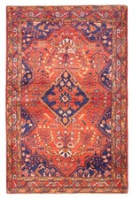 Vintage Traditional Hand-Knotted Area Rug 4'4" x 6'9" Oriental Wool Carpet picture