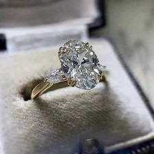 2.55 Ct Oval Cut  Lab Created  Diamond Wedding Ring 14K Yellow Gold picture