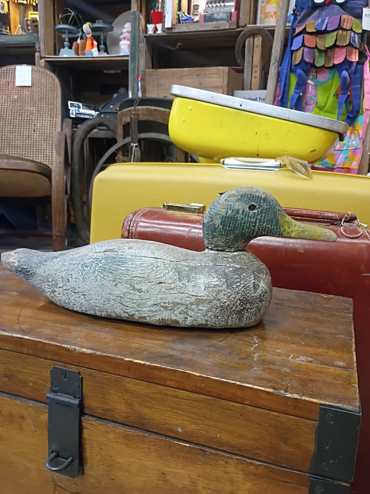 Antique Mason Decoy Factory Mallard Drake Duck Decoy Glass Eyes Detroit MI (2nd)