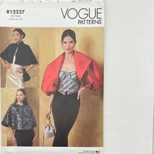 Pattern Misses Sz XS-XL Bolero Jacket & Capes Vogue R12227 New/Uncut picture