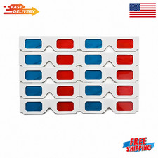 10x Universal Anaglyph Cardboard Paper Red Blue Cyan 3D Glasses For Movie Cinema picture