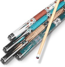 SET OF 4 POOL CUES 57" Two-Piece Billiard House Pool Cue Stick ~ FREE SHIP picture