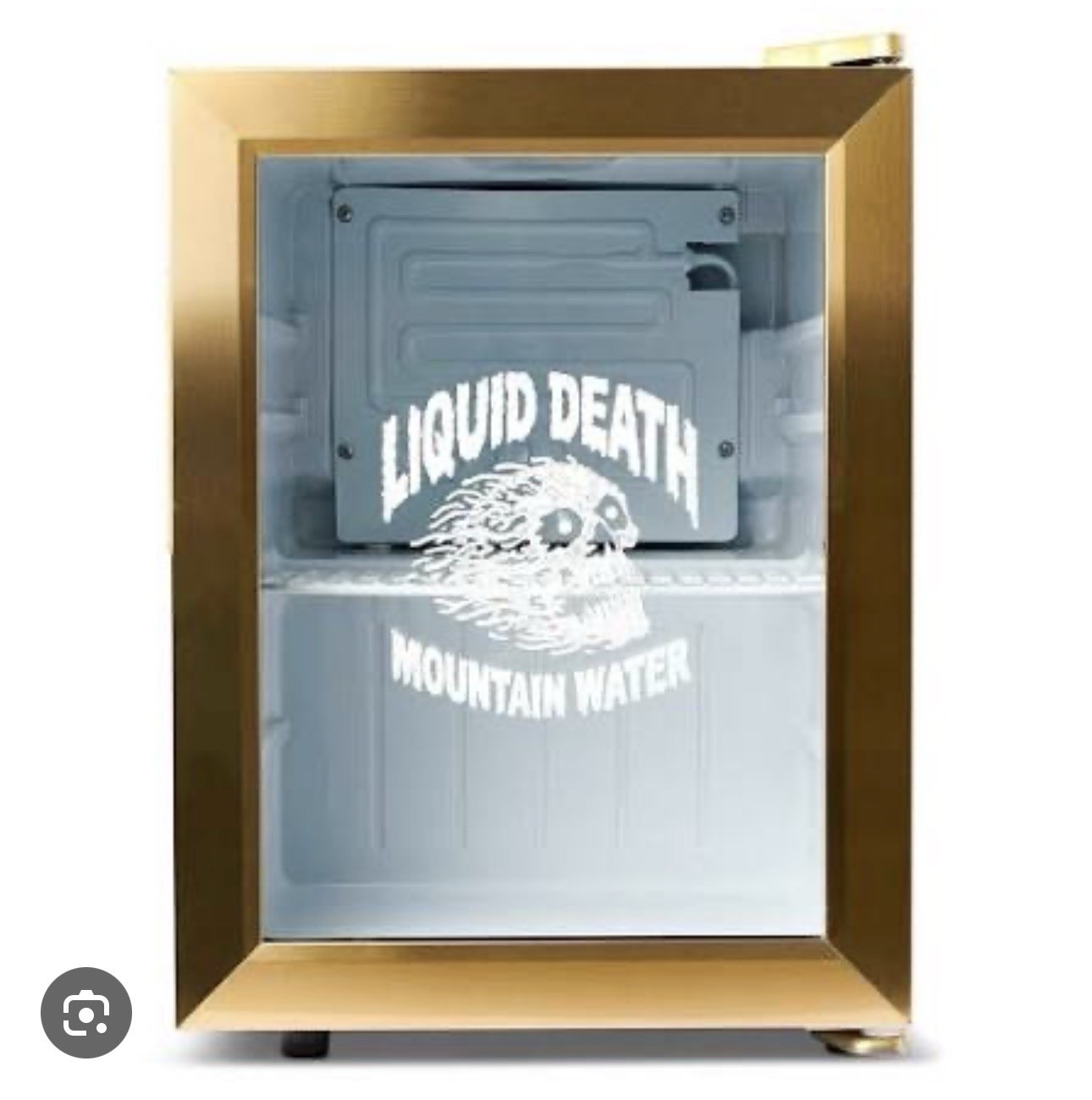 Liquid Death GOLD Mountain Water Mini Fridge Refrigerator Rare, Hard To Find