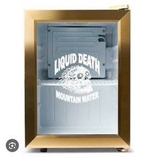 Liquid Death GOLD Mountain Water Mini Fridge Refrigerator Rare, Hard To Find! picture