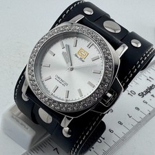 Marc Ecko Chronicles Quartz Watch No-00-829-1972 Men Silver Bund Band New Batter picture