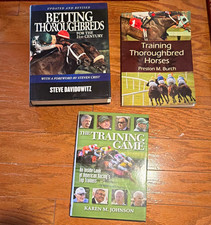 Betting & Training Thoroughbred Horses Book Lot. 2 hardcovers 1 paperback picture