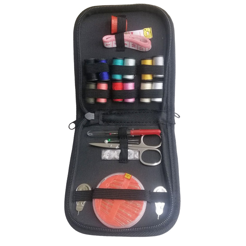 Mini Travel Sewing Kit Case Set Pocket Style Home Needle Thread Scissors Black Mini Travel Sewing Kit Case Set Pocket Style Home Needle Thread Scissors Black
