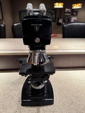 RARE & UNIQUE Collectible Vintage Bausch & Lomb 4 Objective Microscope picture