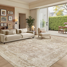 Madane 8X10 Area Rugs for Living Room, Washable Natural Rug Beige/Brown picture