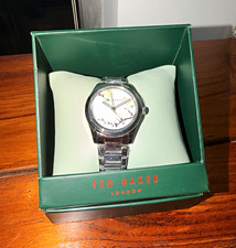 Ted Baker London Quartz Analog Wristwatch White Dial Stainless Bracelet w/Box picture