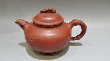 Handmade Yixing Zisha Clay Bamboo Teapot Gongfu Tea Kettle 400cc Signed CF picture