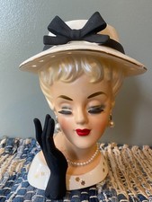 VINTAGE HTF 7-1/8" INARCO E-2322 LADY HEAD VASE HEADVASE NEAR MINT MARKED picture