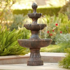 Ravenna Rustic 3 Tier Cascading Outdoor Floor Water Fountain 43" for Yard Garden picture