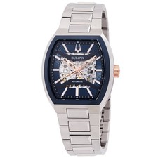 Bulova Maquina Automatic Blue Dial Men's Watch 98A319 picture