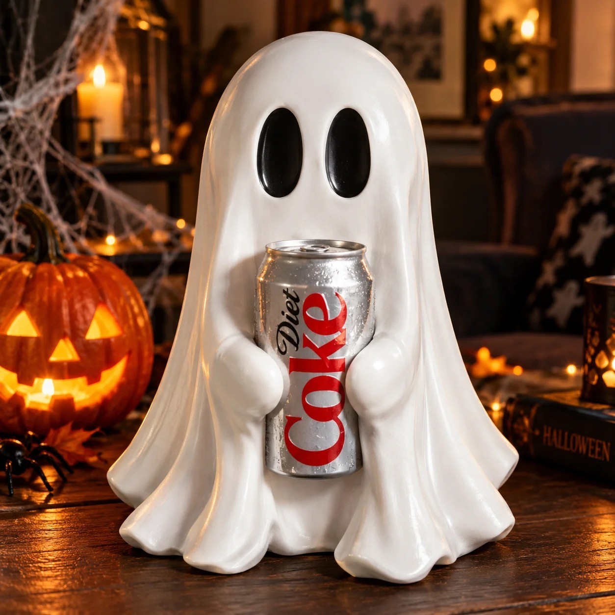 New COCA-COLA Ghost Figurine Holding Diet Coke Can Halloween No drinks New COCA-COLA Ghost Figurine Holding Diet Coke Can Halloween No drinks