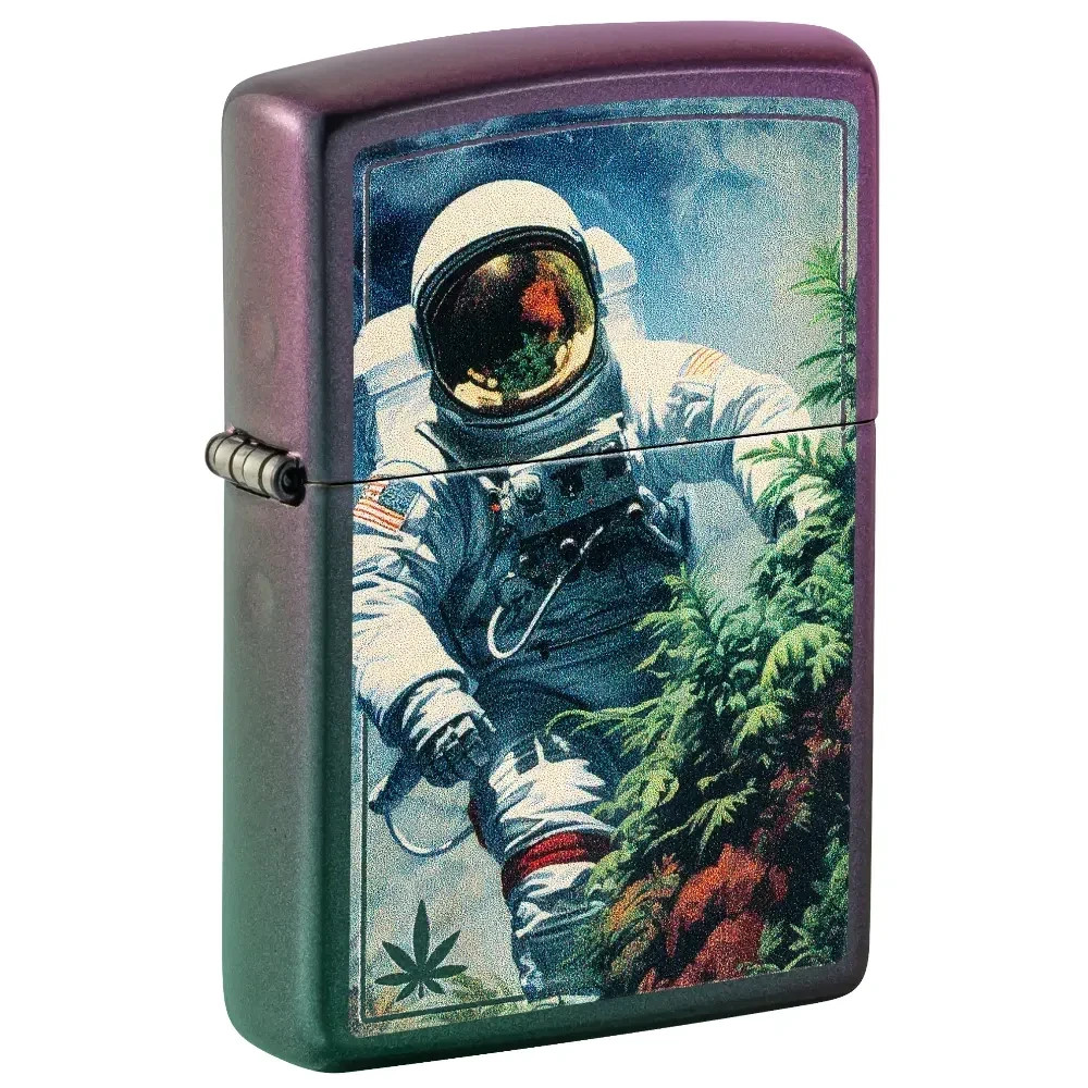 Zippo 47519, Astronaut & Cannabis Design, Iridescent Finish Lighter