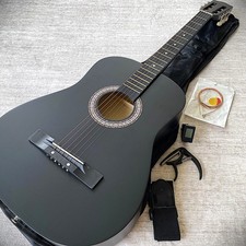 Black Parlor Acoustic Guitar Starter Package, 38" Beginner Guitar w/ Accessories picture