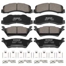 Front and Rear Ceramic Brake Pads with Hardware Kit for 2012  - 2020 Ford F-150 picture