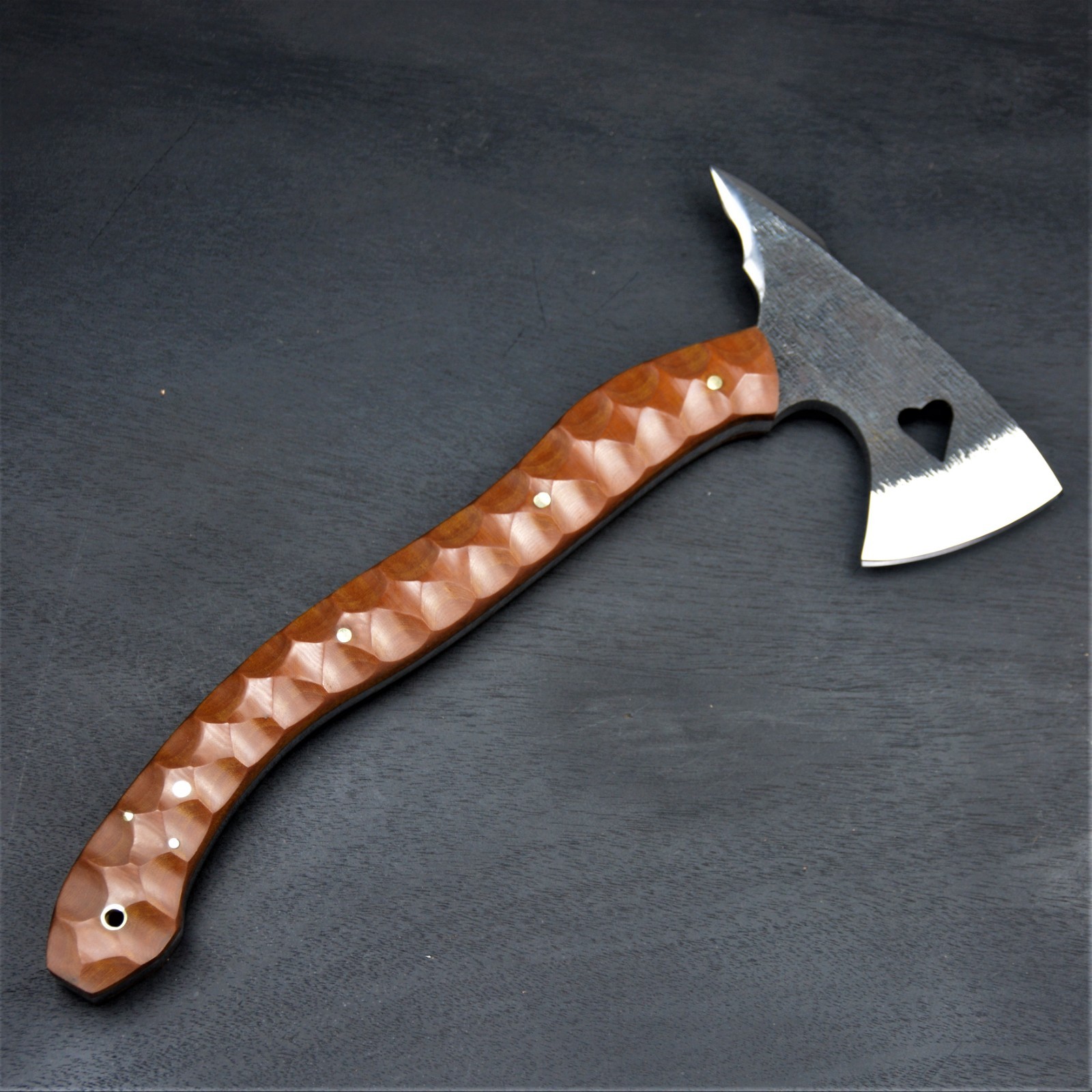 Forged American Bushcraft Tomahawk Axe - 5160 Steel, G10 Sculpted Handle, Sheath Forged American Bushcraft Tomahawk Axe - 5160 Steel, G10 Sculpted Handle, Sheath