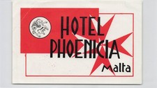 Hotel Phoenicia Malta Vintage Luggage Label MH picture