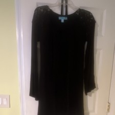 Black Mini Dress With Long Sleeves Size S picture
