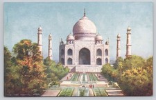 Agra India Taj Mahal Mughal Mausoleum World Wonder Oilette #7237 Postcard picture