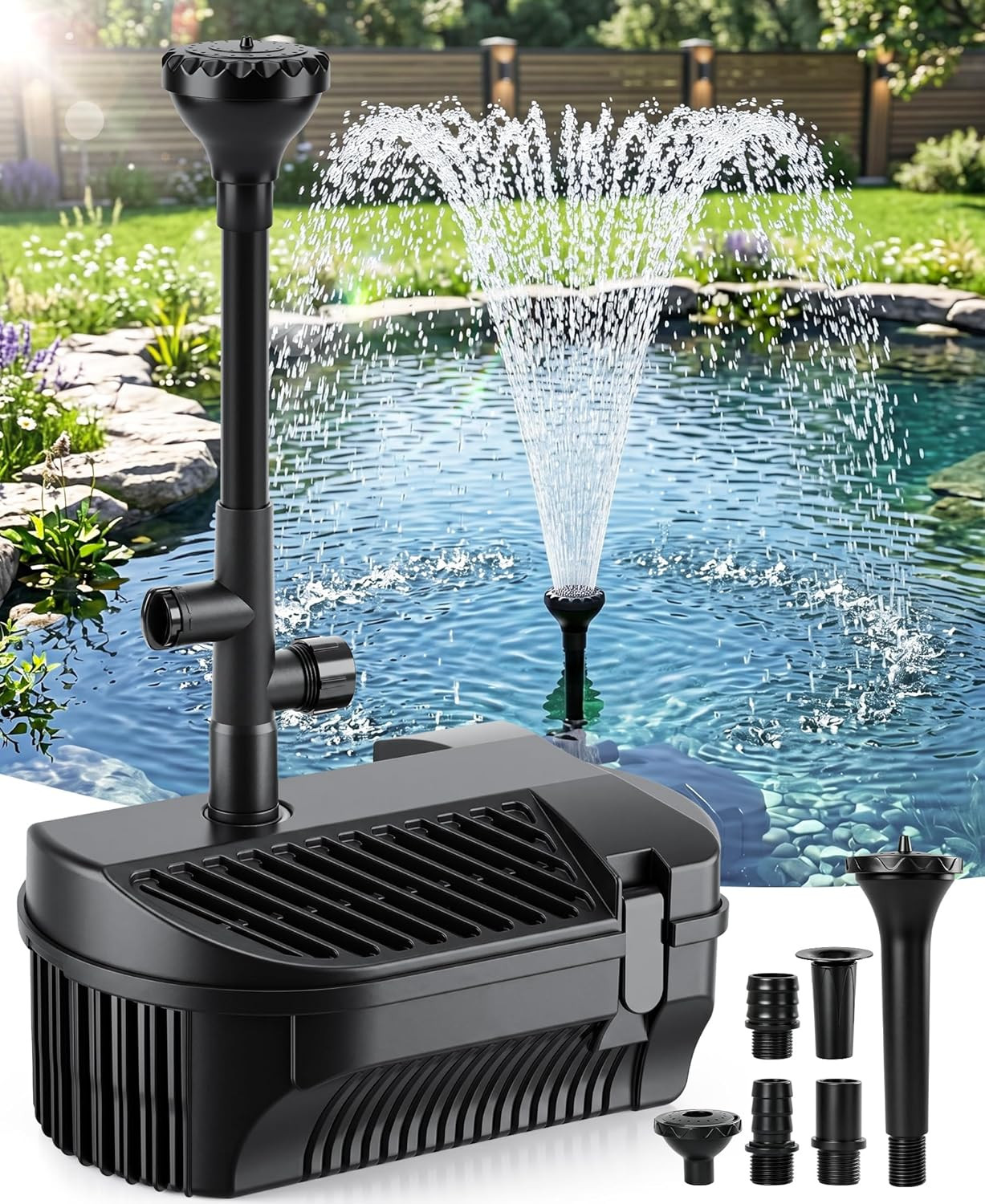 790 GPH Submersible Koi Pond Filter with Fountain Pump Kit | 3 790 GPH Submersible Koi Pond Filter with Fountain Pump Kit | 3