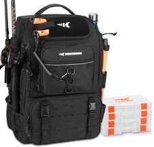 KastKing Karryall Fishing Tackle Bag With Rod Holder 4 Tackle Boxes 40L Backpack picture