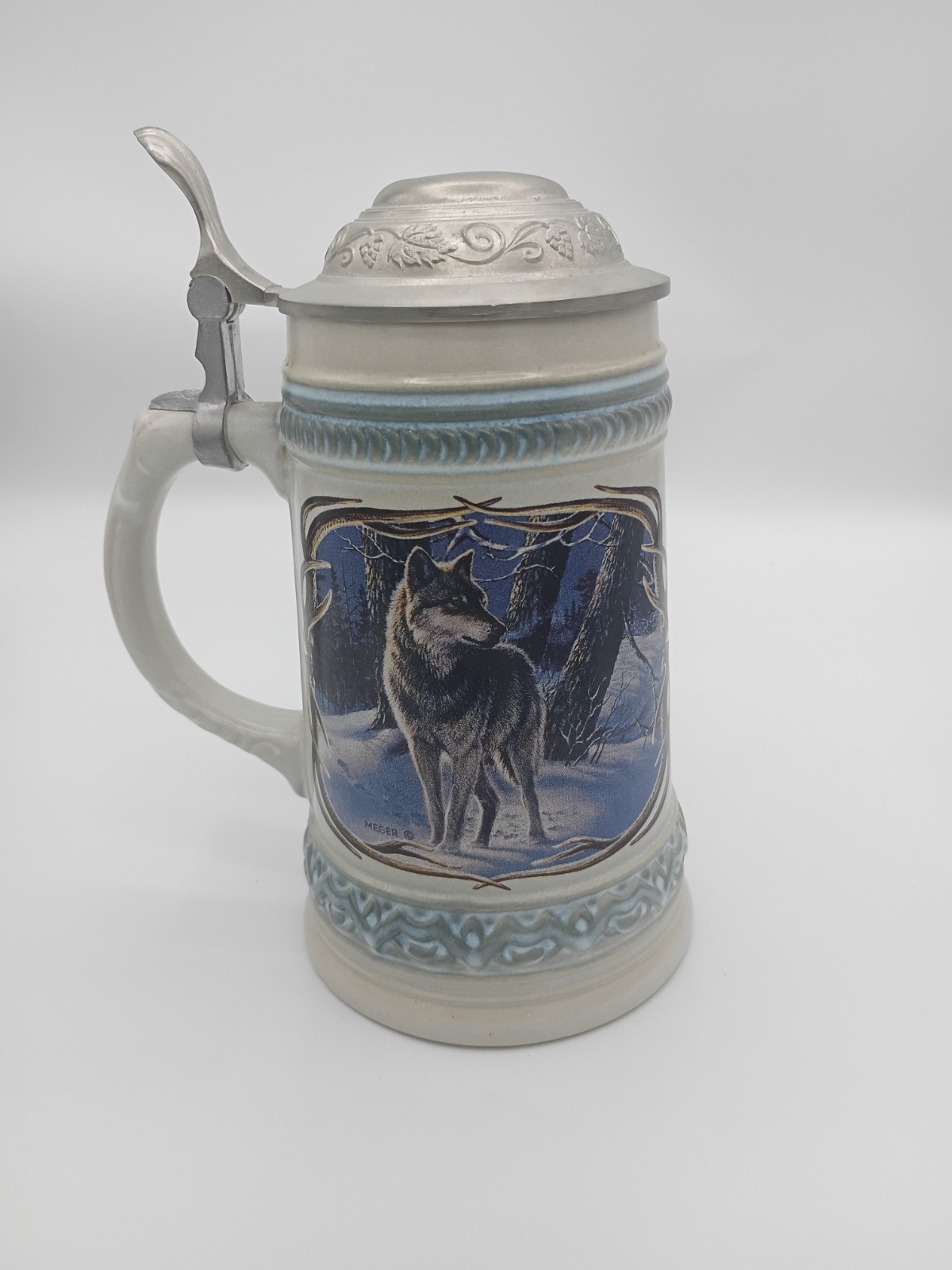 Gerz Ceramarte Budweiser Vintage Ceramic Beer Steins Lot Embossed Painted Lidded
