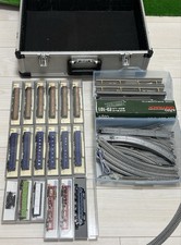 N Scale Model Train Layout Lot 18 Cars Controller Station Power Switch Track Box picture