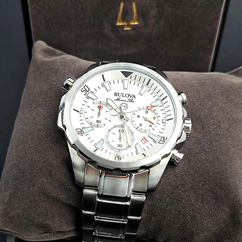 Bulova 96B255 Marine Star Chronograph Men's White Watch 43 mm Bulova 96B255 Marine Star Chronograph Men's White Watch 43 mm