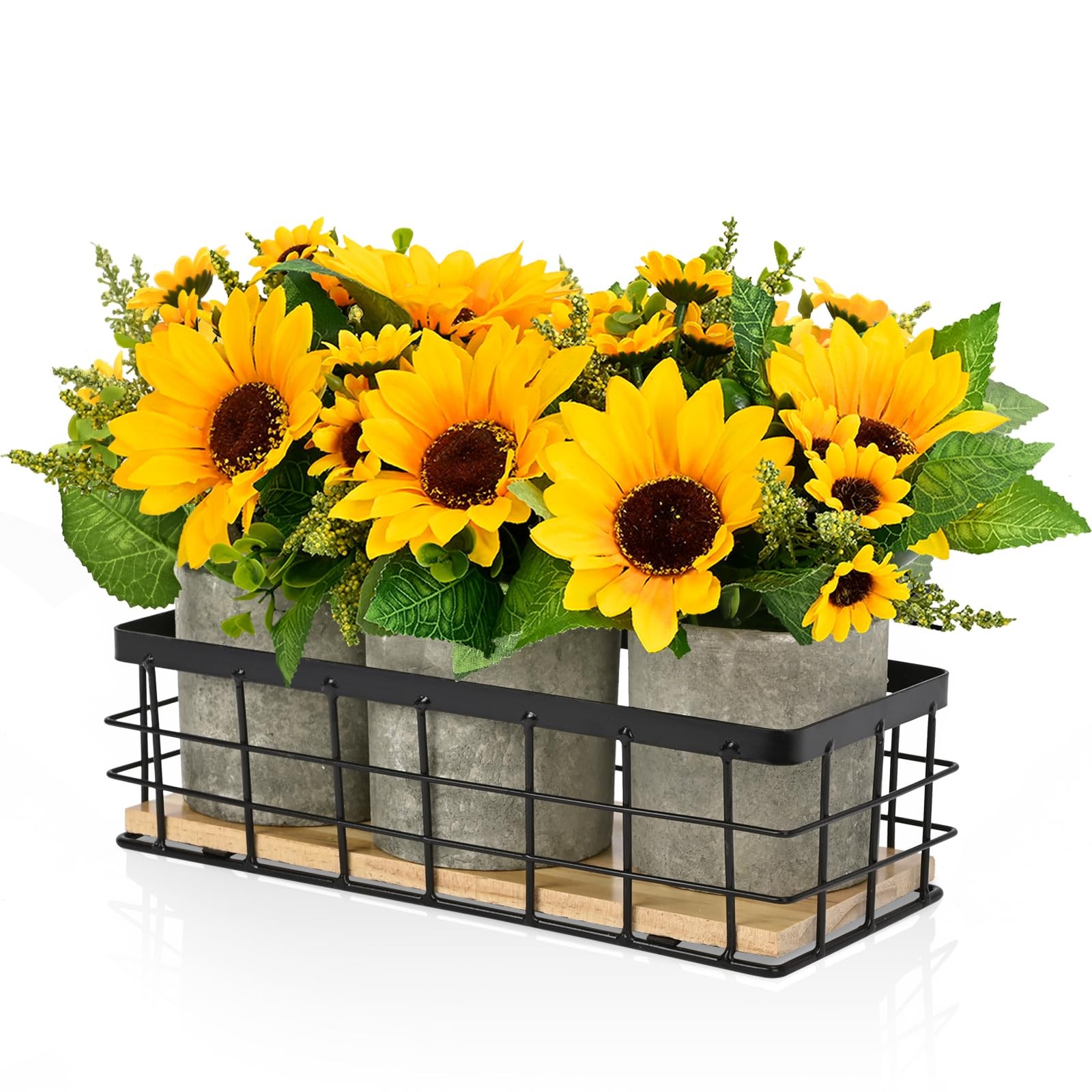 Yahallow Sunflower Artificial Flowers Table Centerpiece