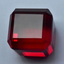 Lab-Created Ruby Red 100+ Ct Extremely Rare Loose Gemstone Cube Cut A+ CERTIFIED picture