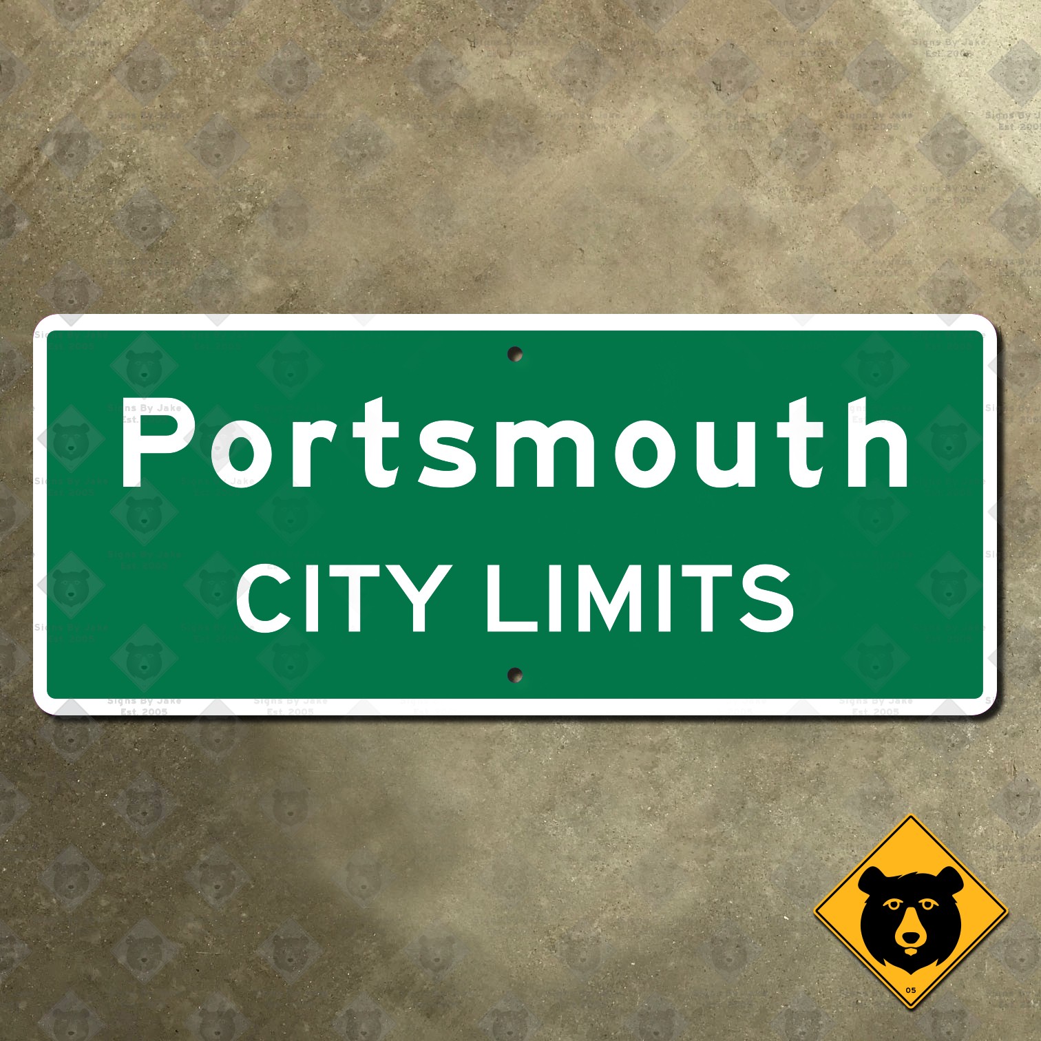 Portsmouth Virginia city limits highway road sign 2015 marker boundary 18x7 Portsmouth Virginia city limits highway road sign 2015 marker boundary 18x7