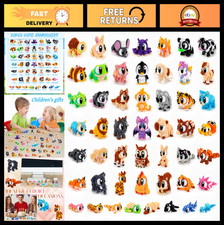 50PCS Mini 3D Animal Figurines Set - Big Eyes, Fidget Toys, Articulated Desk Dec picture