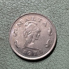 Malta 1972 2 Cents. KM9, 17.7mm About Uncirculated AU picture