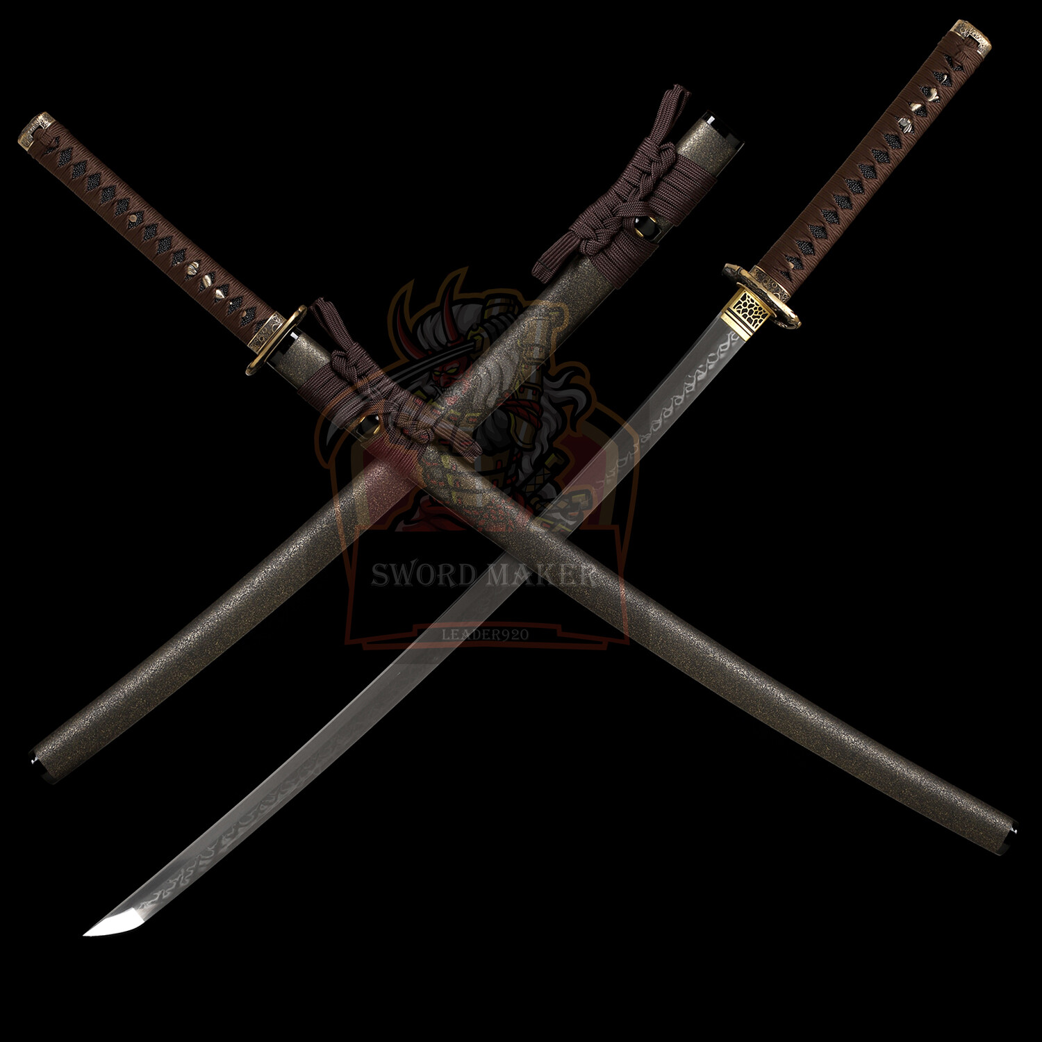 Japanese Samurai Katana Clay Tempered L6 Steel Blade Sword Full Tang Brass Tsuba Japanese Samurai Katana Clay Tempered L6 Steel Blade Sword Full Tang Brass Tsuba
