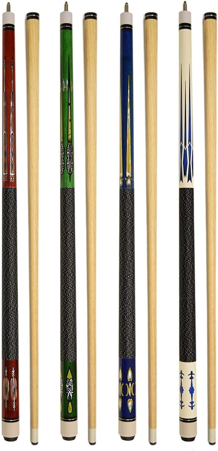 Set of 4 Pool Cues New 58" Billiard House Bar Pool Cue Sticks Set of 4 Pool Cues New 58" Billiard House Bar Pool Cue Sticks