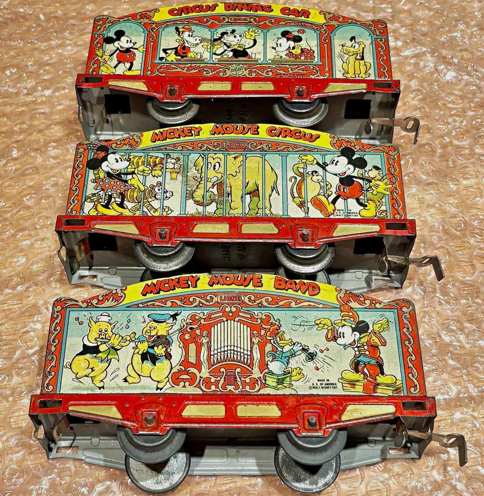 Lionel Pre War Mickey Mouse Circus Car’s - Original 1935