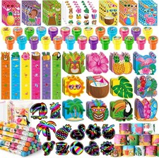 108Pcs Hawaiian Luau Party Favors Aloha Summer Tropical Tiki Theme School Statio picture