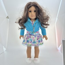 American Girl Doll 69 Dark Brown Curly Hair Brown Eyes Great Condition W/ Outfit picture