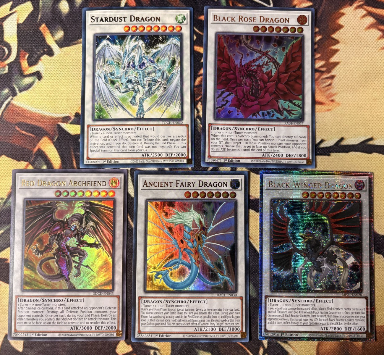 Yugioh: Signer Dragons Set - Stardust Black Rose Ancient Fairy Red Archfiend 5Ds Yugioh: Signer Dragons Set - Stardust Black Rose Ancient Fairy Red Archfiend 5Ds