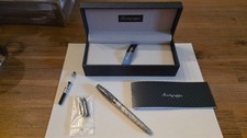Montegrappa Felicita Fountain Pen Pearl Grey Medium Nib Box Converter ISFAR31J picture