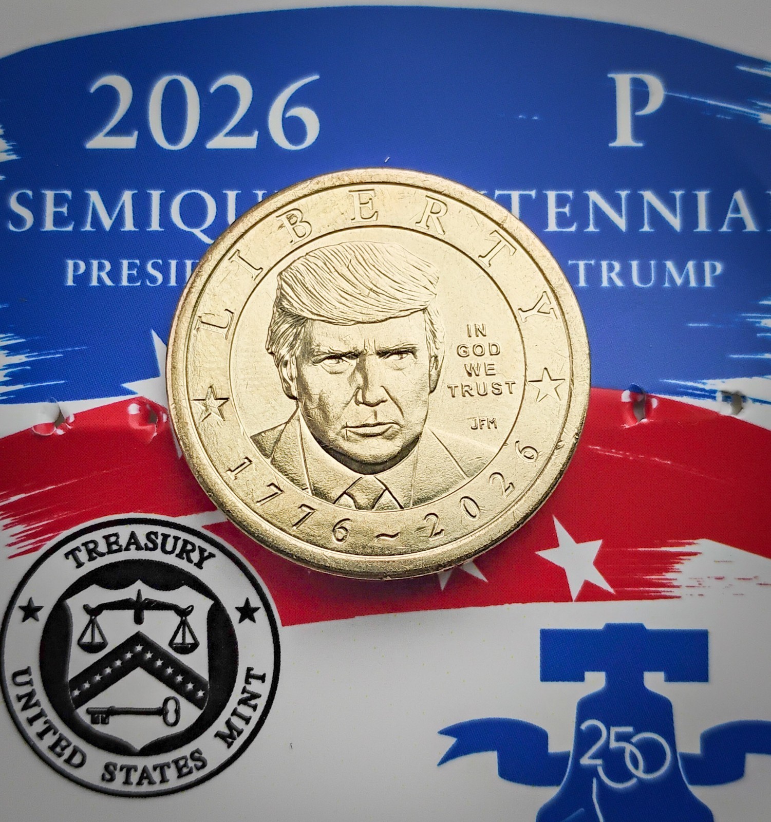 🇺🇲USA 250 President Donald J. Trump 2026 $1 Dollar Semiquincentennial Coin 🇺🇲USA 250 President Donald J. Trump 2026 $1 Dollar Semiquincentennial Coin