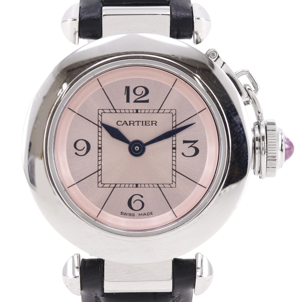 CARTIER Mispacha Watches W3140026 pinkDial Stainless Steel/leather Quartz ... CARTIER Mispacha Watches W3140026 pinkDial Stainless Steel/leather Quartz ...