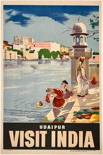 Explore Udaipur - Visit India 🌏 - Vintage Travel Poster - 24x36” - Premium picture